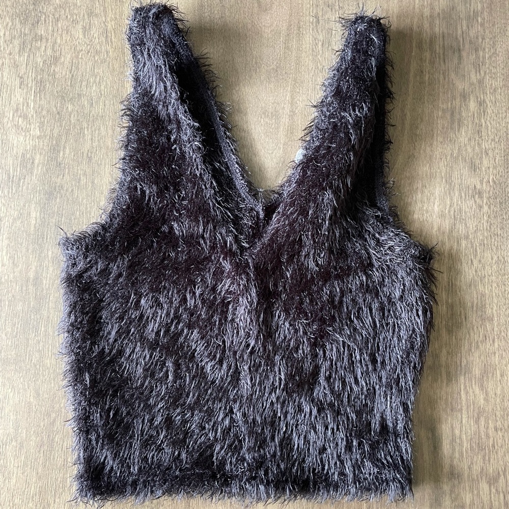 Black Furry Top